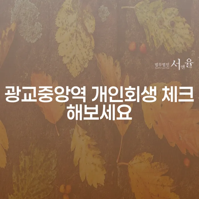 광교중앙역 개인회생 체크해보세요