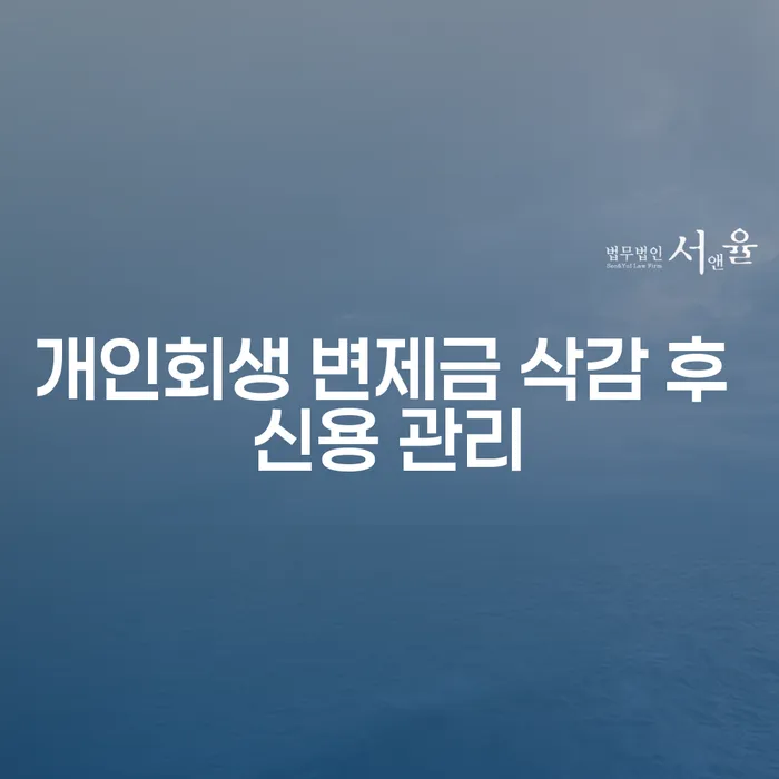 개인회생 변제금 삭감 후 신용 관리는 어떻게 하면 좋을까요?