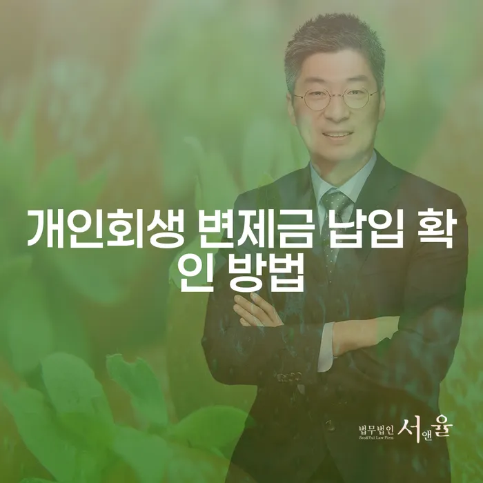 개인회생 변제금 납입 확인 방법은 어떻게 해야 할까요?