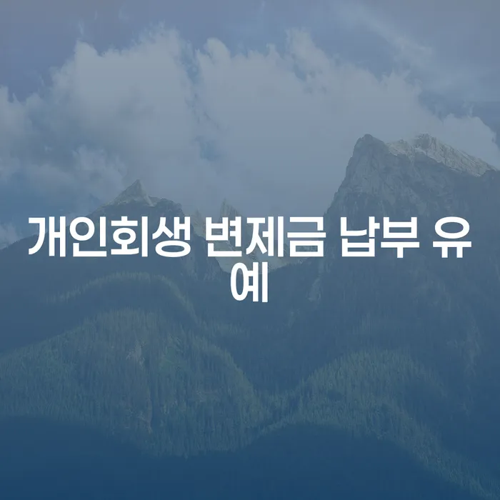 개인회생 변제금 납부 유예: 가능할까요?