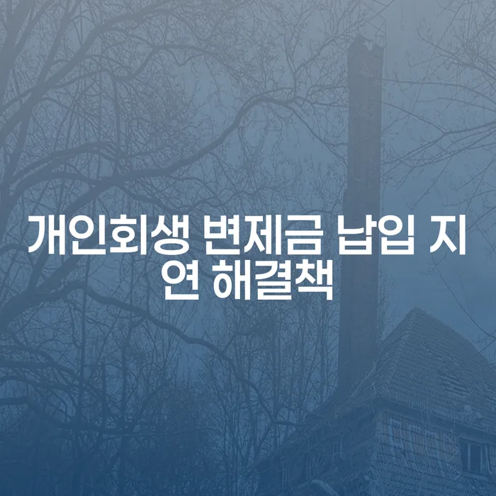개인회생 변제금 납입 지연, 어떻게 해결할 수 있을까요?