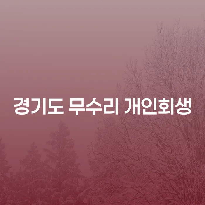 경기도 무수리에서 개인회생을 고려해보셨나요? 개인회생의 모든 것!